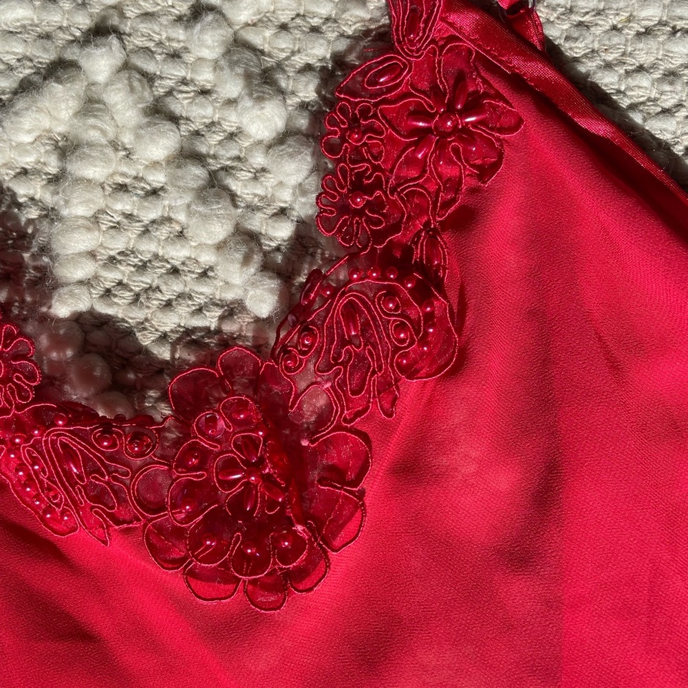 Vintage bright red slip dress - medium true to size